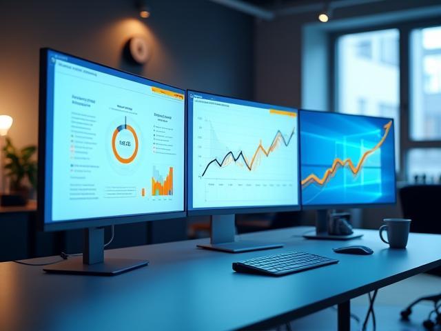 Diagramme und Branding-Elemente auf digitalen Bildschirmen, B2B SaaS Re-Branding