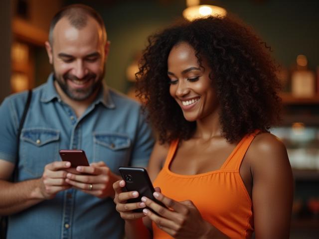 Zufriedene Kunden mit Mobiltelefonen, Retail Loyalty-Programm mit 120.000 Club-Mitgliedern