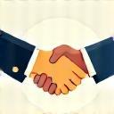 Symbol für Kundenzentrierung mit Handschlag Icon